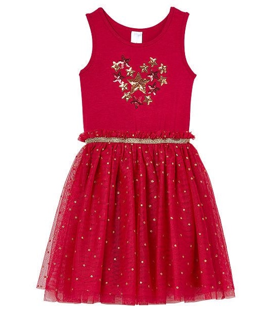 Sequin Multi Star Print Tutu Dress