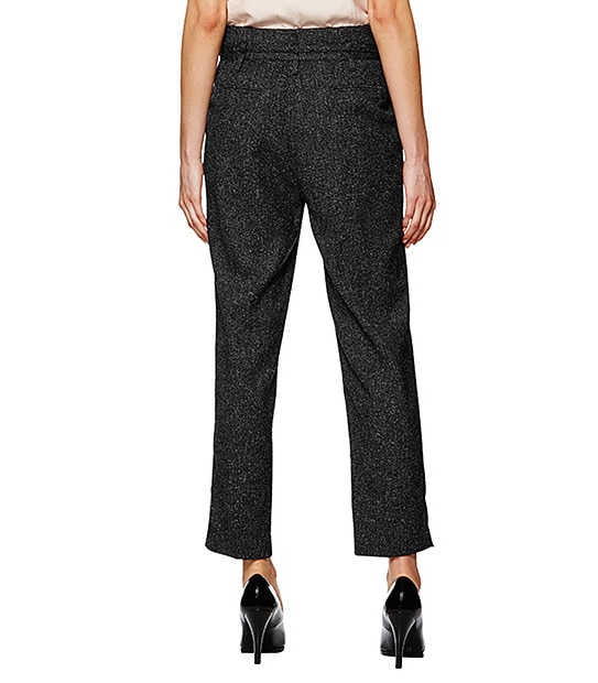 Textured Peg Leg Pants - Grey