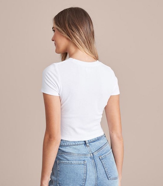 Lily Loves Print Baby Rib Crop T-Shirt