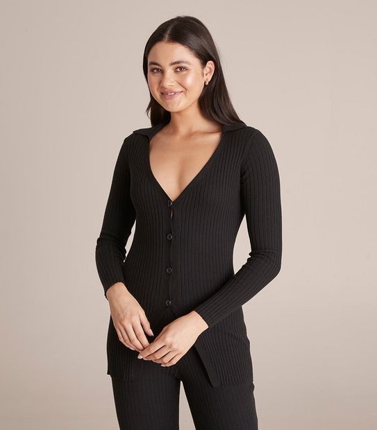 Lily Loves Rib Knit Longline Cardigan
