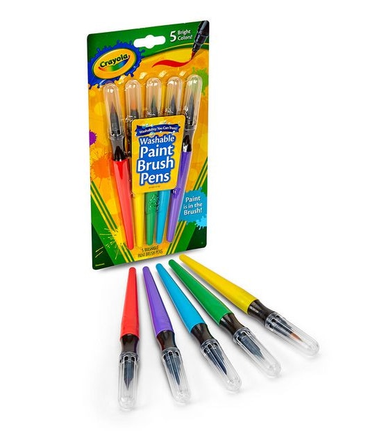 Crayola 5 Pack Washable Paint Brush Pens Classic Colours