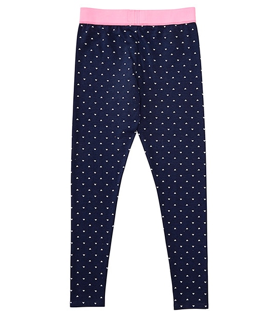 Girls' Sleep Leggings - Navy Hearts 3 of 3