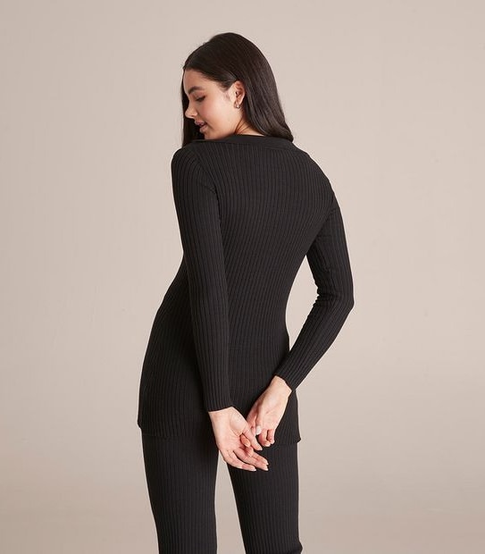 Lily Loves Rib Knit Longline Cardigan