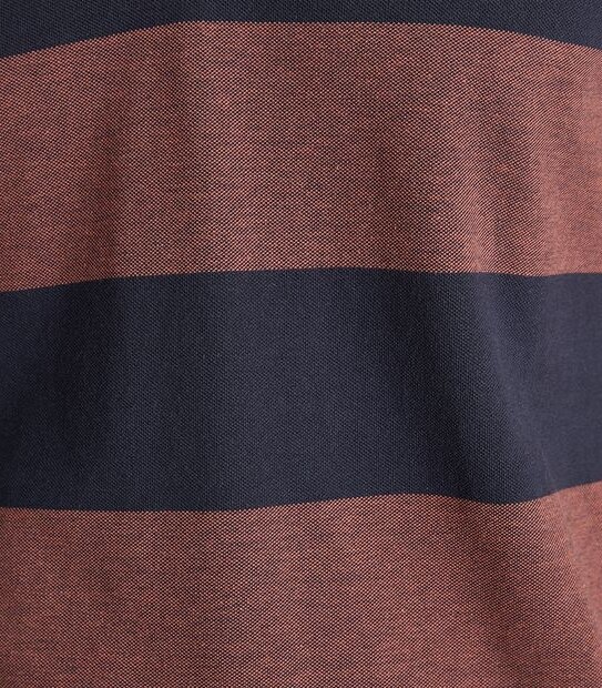 Fashion Block Stripe Polo Top