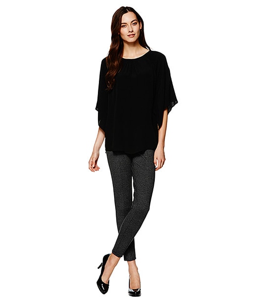 Flutter Sleeve Top - Black 3 of 5