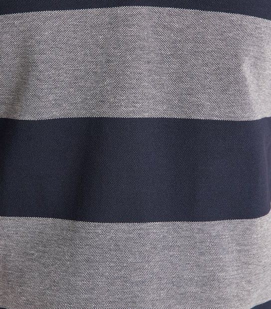 Fashion Block Stripe Polo Top