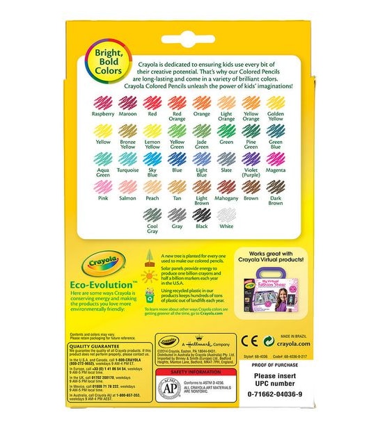 Crayola 36 Pack Piece Coloured Pencils