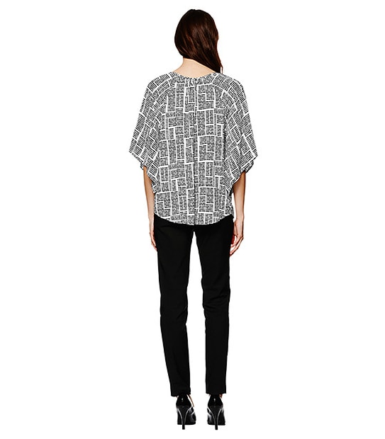 Flutter Sleeve Top - Tetris Print 2 of 5