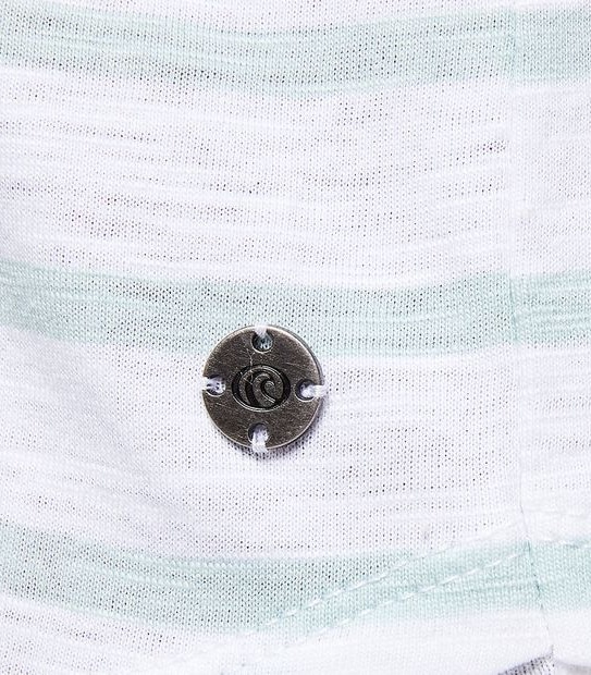 Piping Hot T-Shirt- White/Green Stripe