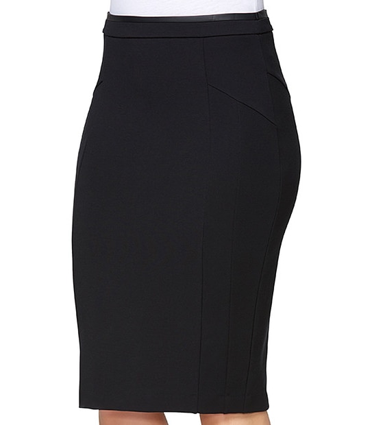 Knee Length Ponte Skirt - Black