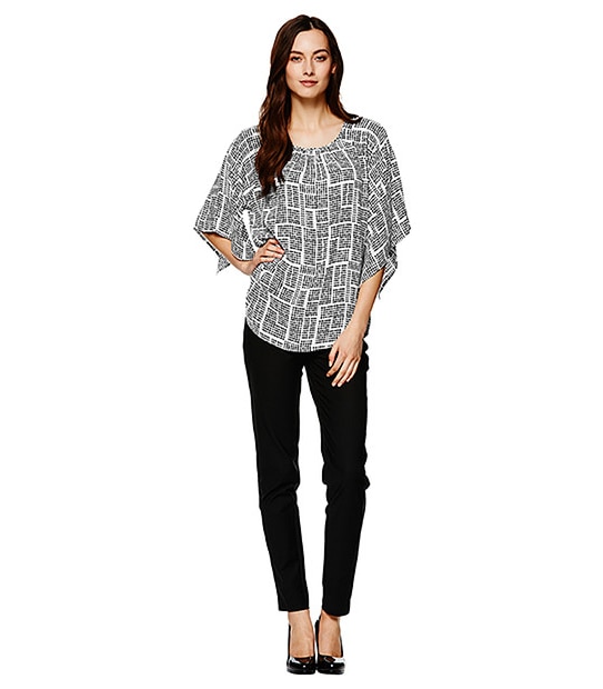 Flutter Sleeve Top - Tetris Print 3 of 5