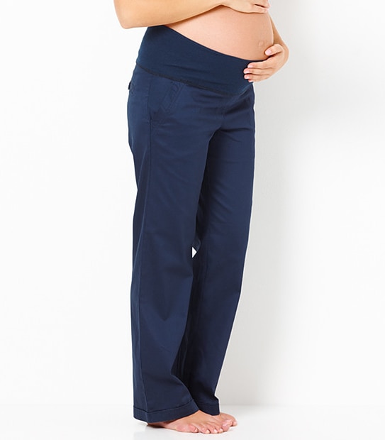 Maternity Sateen Pants with Cuff - Navy Blue