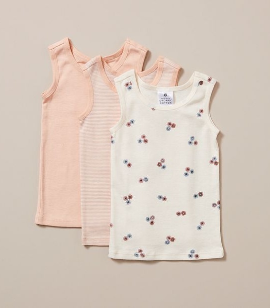 3 Pack Baby Organic Cotton Vests