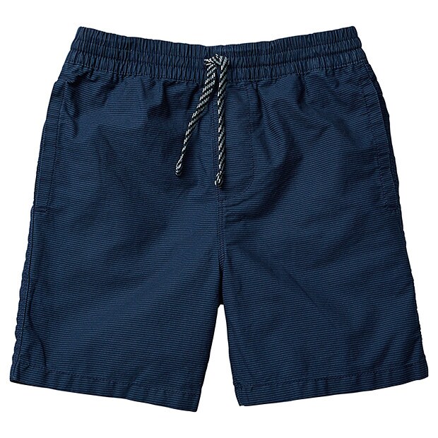 Boys' Stripe Print Cotton Volley Shorts - Navy