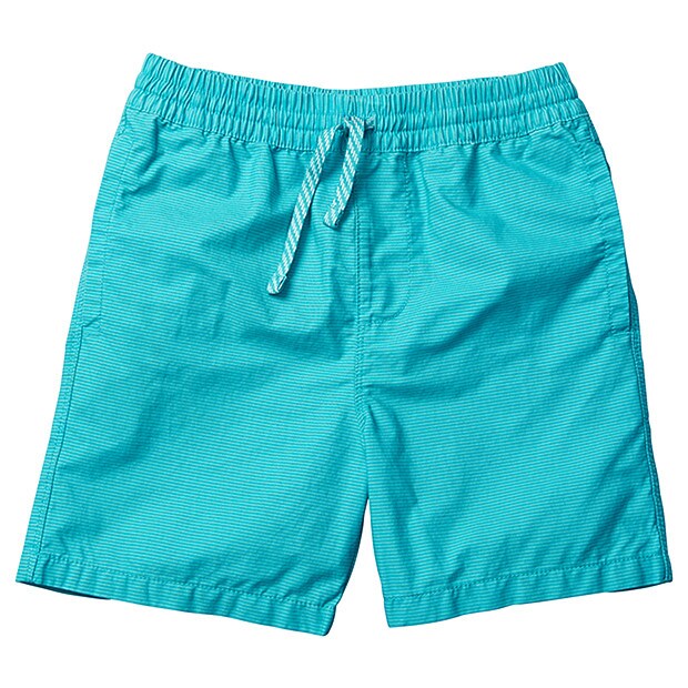 Boys' Stripe Print Cotton Volley Shorts Teal Target Australia