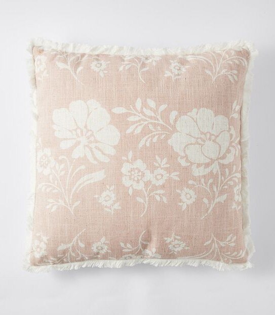 Blush Floral Print Cushion