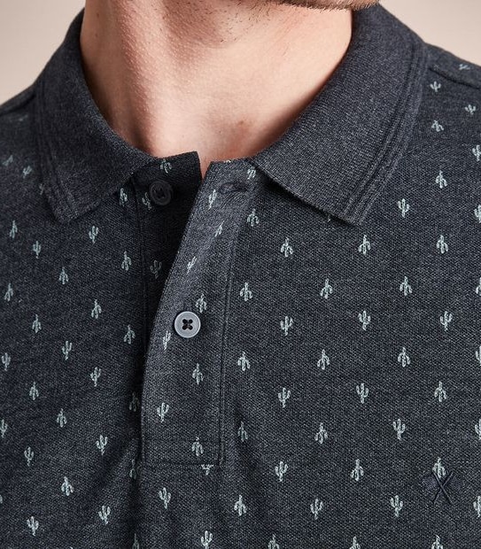 Fashion Print Polo Top