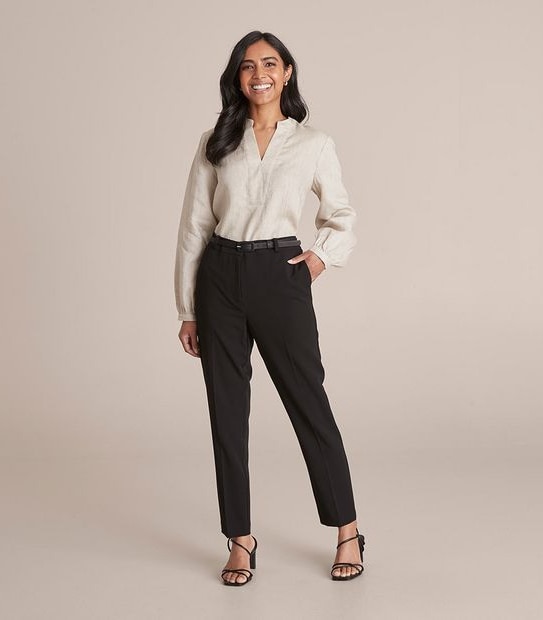 Dannii Minogue Petites Ankle Twill Work Pants with Belt 
