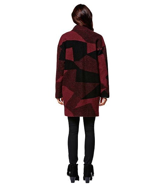Cocoon Coat - Red / Black