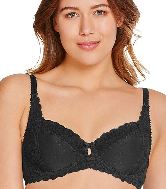 Rosa Unpadded Lace Bra - Black