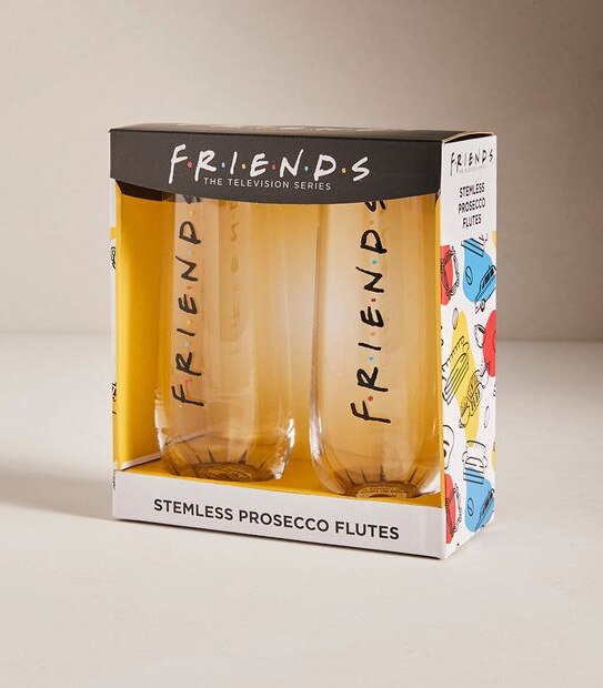 FRIENDS Stemless Prosecco Flutes