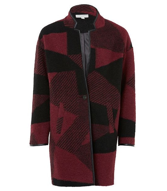 Cocoon Coat - Red / Black