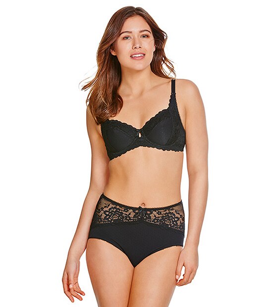 Rosa Unpadded Lace Bra - Black