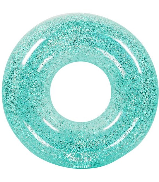 Pacific Club X Sunnylife Pool Ring - Glitter Turquoise