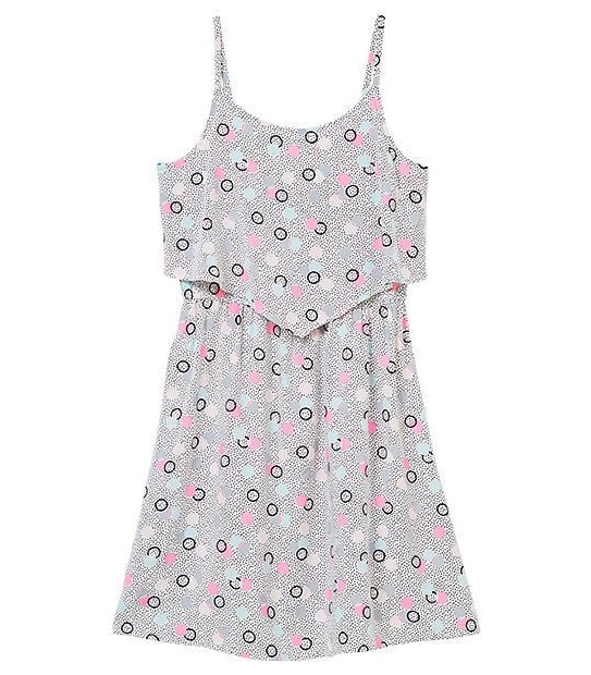 Dotty Print Double Layer Dress