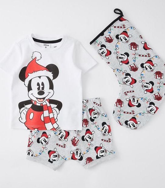 Baby Christmas Disney Mickey Mouse Pyjama and Stocking Set
