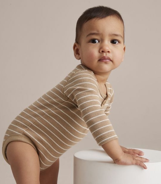Baby Organic Cotton Henley Bodysuit