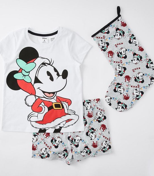 Christmas Disney Minnie Mouse Pyjama and Stocking Set - Sizes 1-7