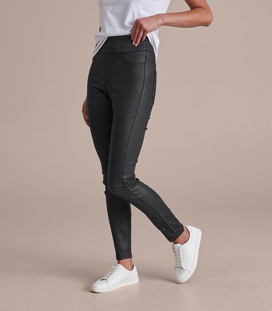 Lydia Coated High Rise Full Length Denim Jeggings 