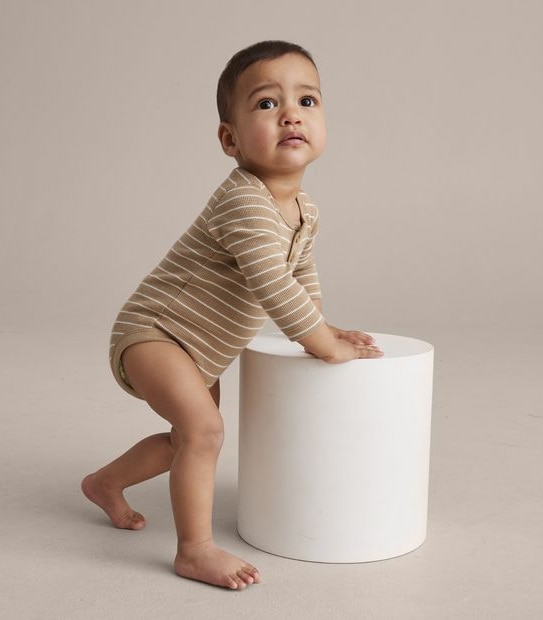 Baby Organic Cotton Henley Bodysuit