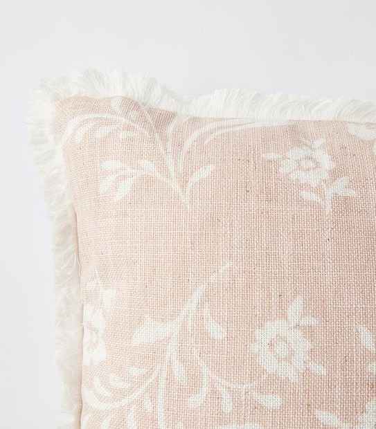 Blush Floral Print Cushion