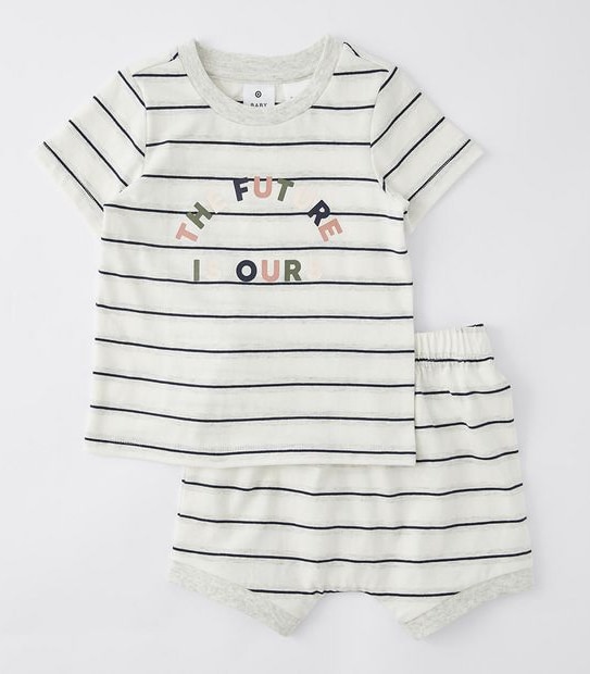 Baby The Future Is Ours Striped Pyjama Set