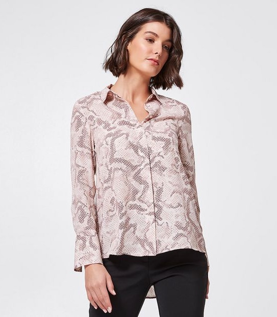 Preview Long Sleeve Relaxed Shirt - Light Snake Print