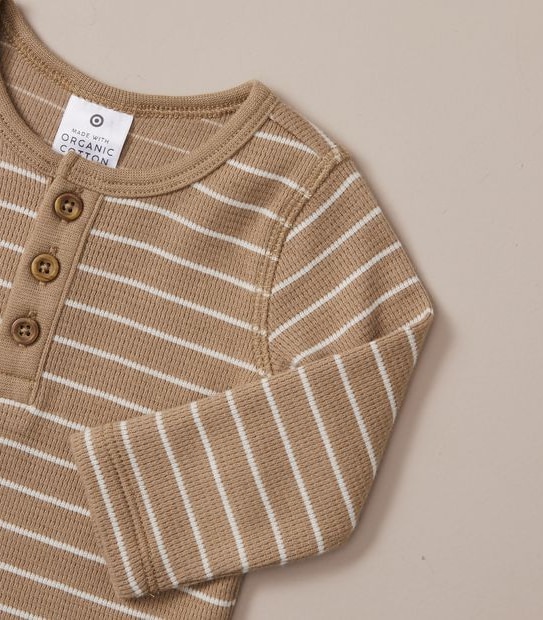 Baby Organic Cotton Henley Bodysuit