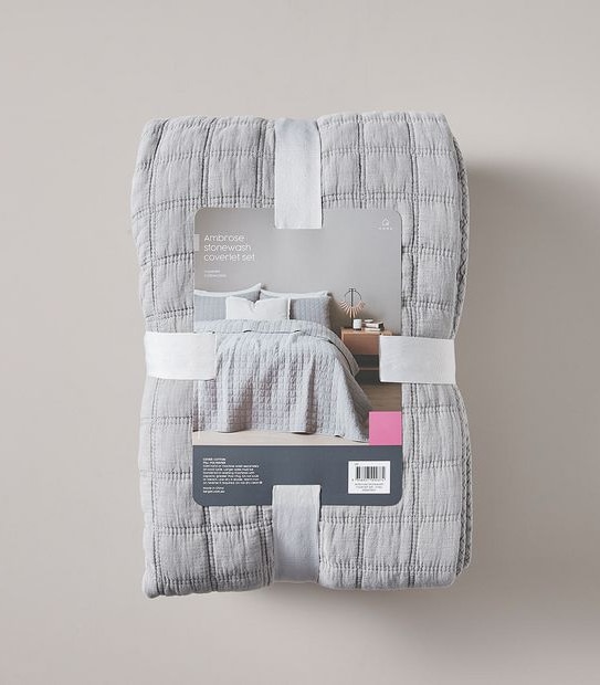 Ambrose Stonewash Coverlet Set