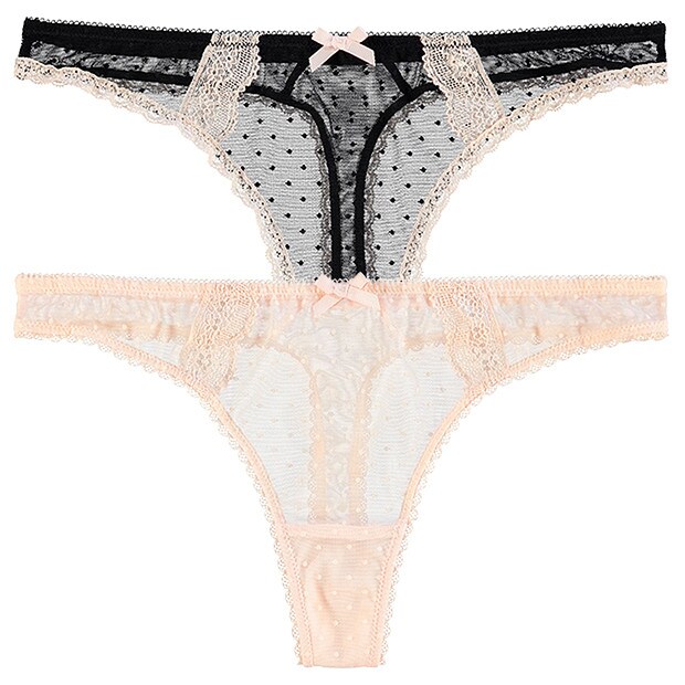 Lily Loves 2 Pack G-string - Black/Nude Lily Loves 2 Pack G-string - Black/Nude