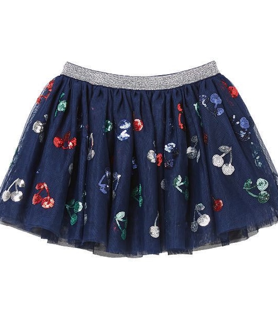 Mesh Cherry Sequin Skirt 2 of 3
