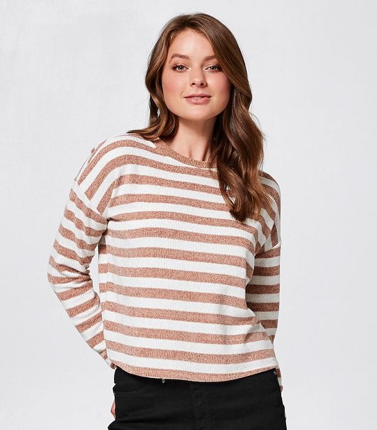 Lily Loves Chenille Cropped Jumper - Stripe