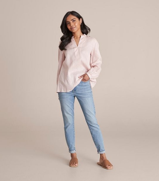 Dannii Minogue Petites Linen Popover Shirt