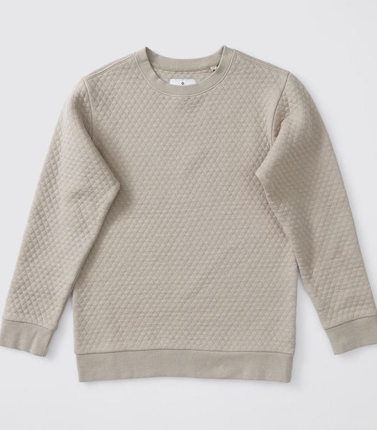 Quilted Crew Neck Jumper - Neutral