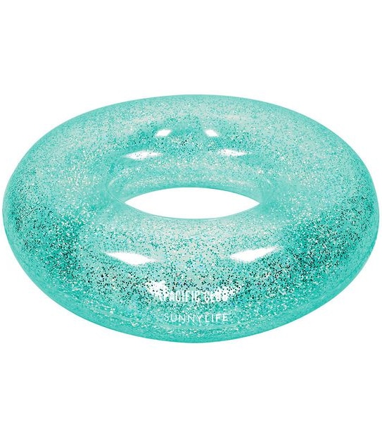 Pacific Club X Sunnylife Pool Ring - Glitter Turquoise