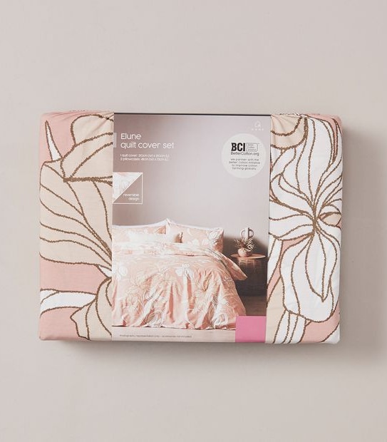 Elune Linear Floral Quilt Cover Set