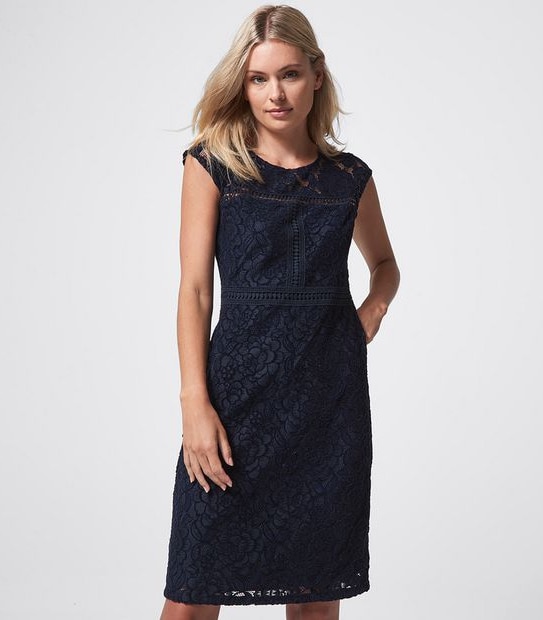 Preview Cap Sleeve Flocked Velvet Lace Dress