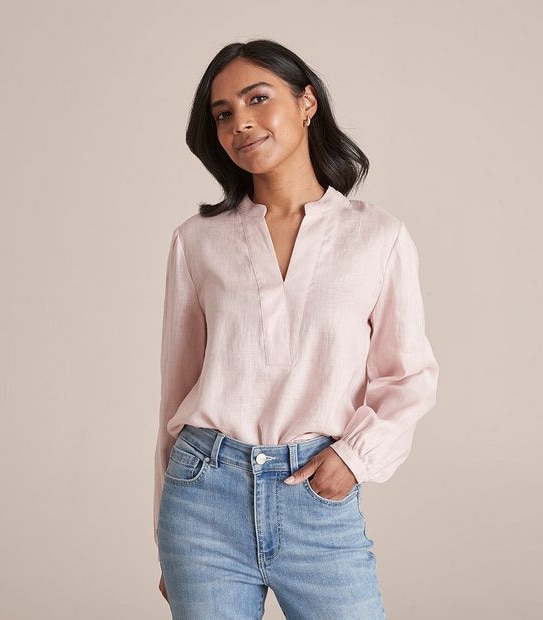 Dannii Minogue Petites Linen Popover Shirt