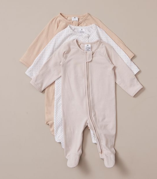 3 Pack Baby Organic Cotton Coveralls
