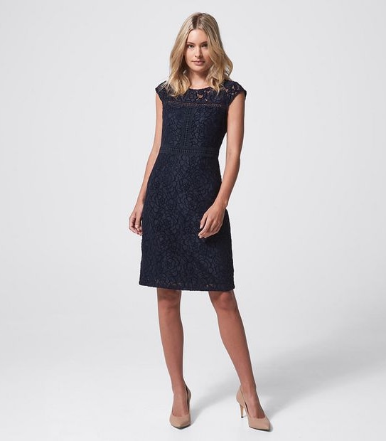 Preview Cap Sleeve Flocked Velvet Lace Dress